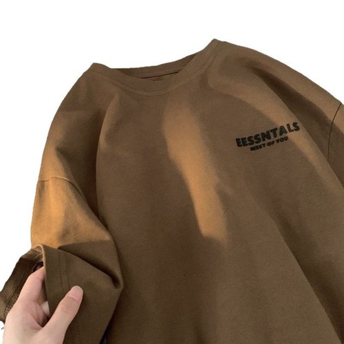 Men's Summer Heavyweight Pure Cotton Short Sleeve T-Shirt, Simple Trendy Versatile Casual Loose Printed Half-Sleeve T-Shirt