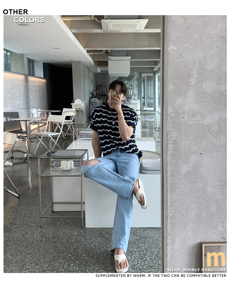 Luxury Striped T-Shirt Image 11