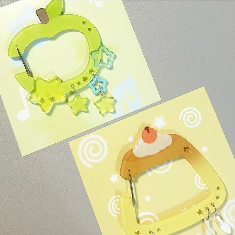 小紅書と同じスタイルのカラビナフルーツパイアクリル素材マンゴープリンパンダ簡単登山キーホルダー|undefined