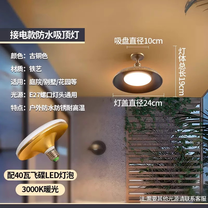 Electric model-pot lid ceiling lamp 9inch black