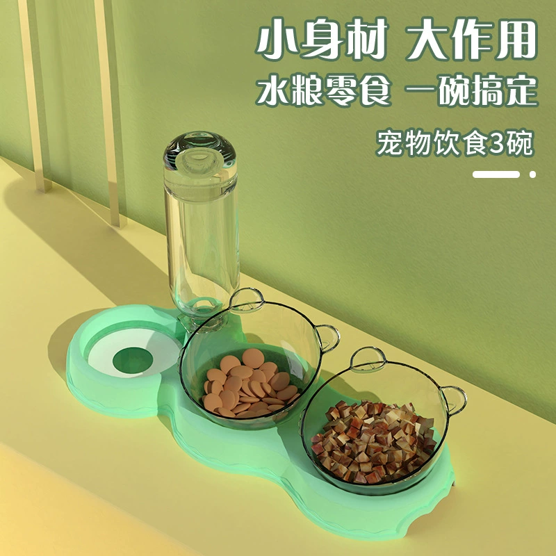 Миска для кошек, двойная миска, защищает шейный отдел позвоночника, автоматическая миска для питьевой воды, противоударная миска для кошачьего корма, миска для риса для собак, миска для товаров для собак и кошек