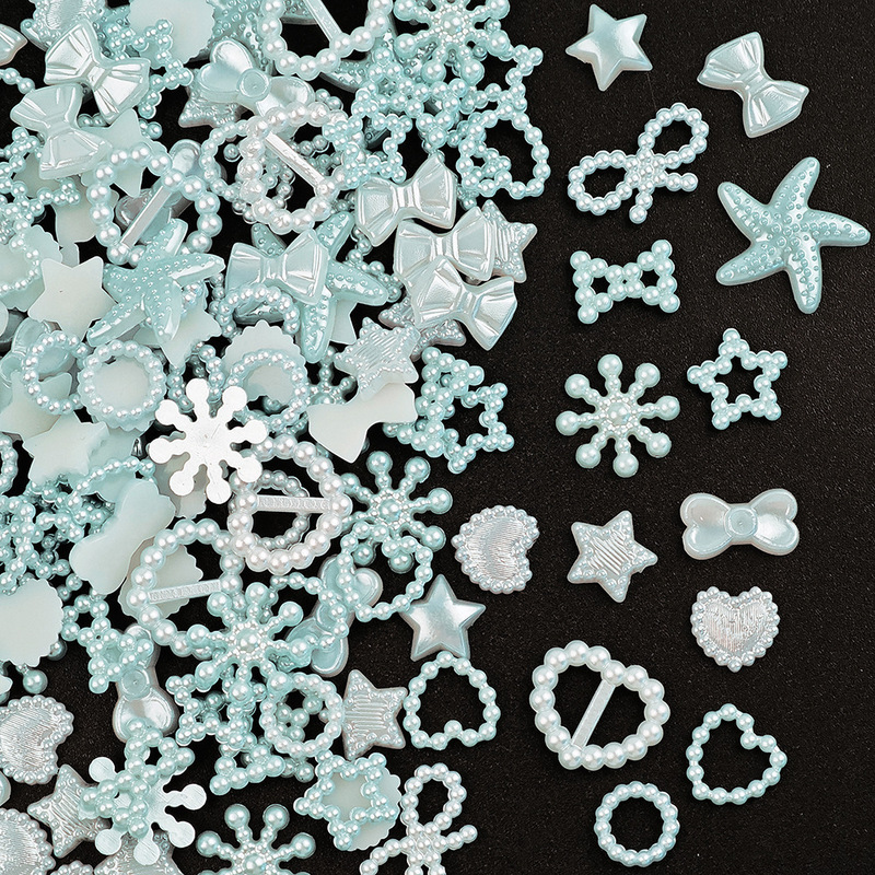 Hollow Five-Pointed Star Butterfly Heart Abs Imitation Pearl Patch DIY Jewelry Accessories Mobile Phone Case Nail Art Patch Material Hollow Five-Pointed Star Butterfly Heart Abs Imitation Pearl Patch DIY Jewelry Accessories Mobile Phone Case Nail Art Patch Material
