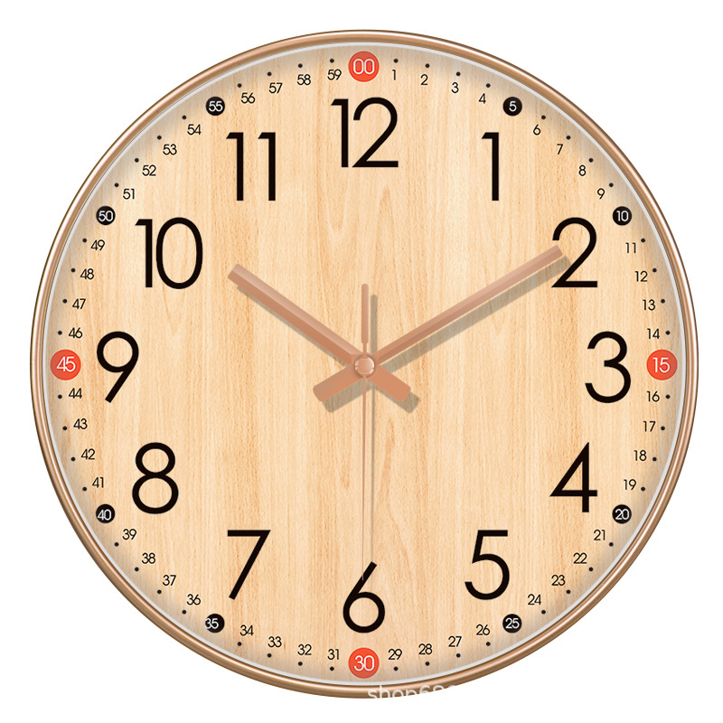 Reloj de pared creativo estilo nórdico - Con display de temperatura y calendario - Silencioso - Para sala de estar y dormitorio - Diseño atmosférico