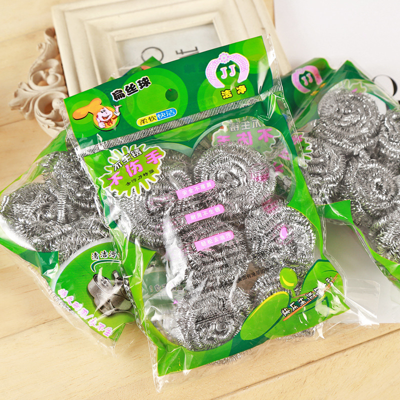 Steel Wire Ball Cleaning Ball Manufacturer Multi-specification 1/4/6 Pack Cleaning Ball Kitchen Cleaning Supplies Pot Brush Wire Brush