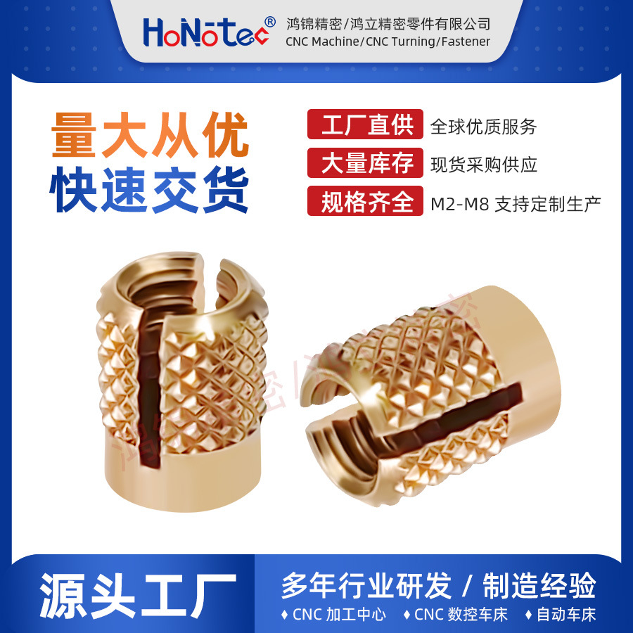 东莞螺母厂家家具木材 Series15冷压膨胀铜螺母N41-B-M5/N41-B-M6