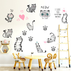 Kunshang Cross-border Supply New Black Hand-painted Cat Wall Sticker for Living Room Bedroom Children's Room Decor KSR-11