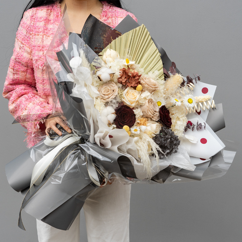 Ramo de flores eternas de Yunnan, ramo grande de rosas, regalo de confesión de amor para bodas del Día de San Valentín, adornos de decoración para el hogar de alta gama