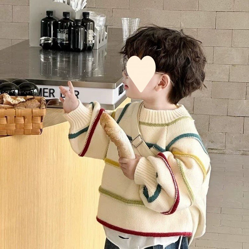 Детские свитера Весна Осень 2025 Новый мальчик Детские толстые свитера Весна и осень