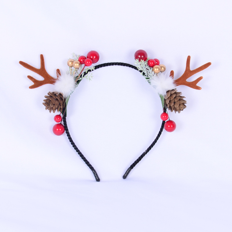 Venta al por mayor astas diadema simulación Berry tocado europeo y americano Navidad niños adultos fiesta regalo divertido diadema