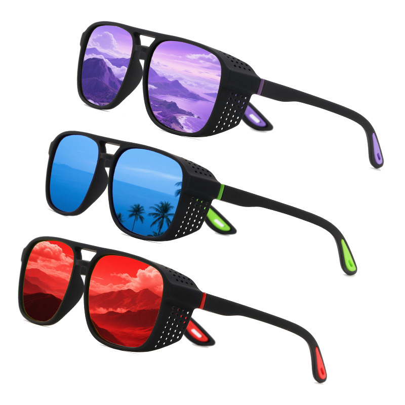Cross-border combination set cycling glasses, trendy polarized sunglasses, dual-bridge driving sunglasses, outdoor sports glasses for men and women