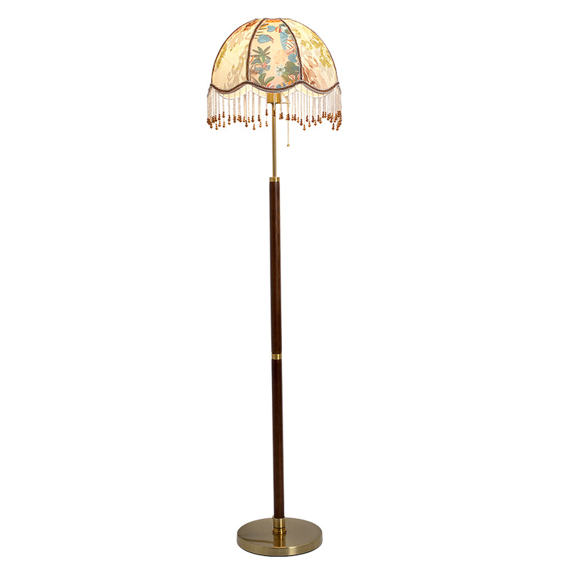 estilo americano medieval dormitorio cabecera lámpara de suelo estilo chino retro tela patrón de sofá sensación de atmósfera lámpara 194L image 5