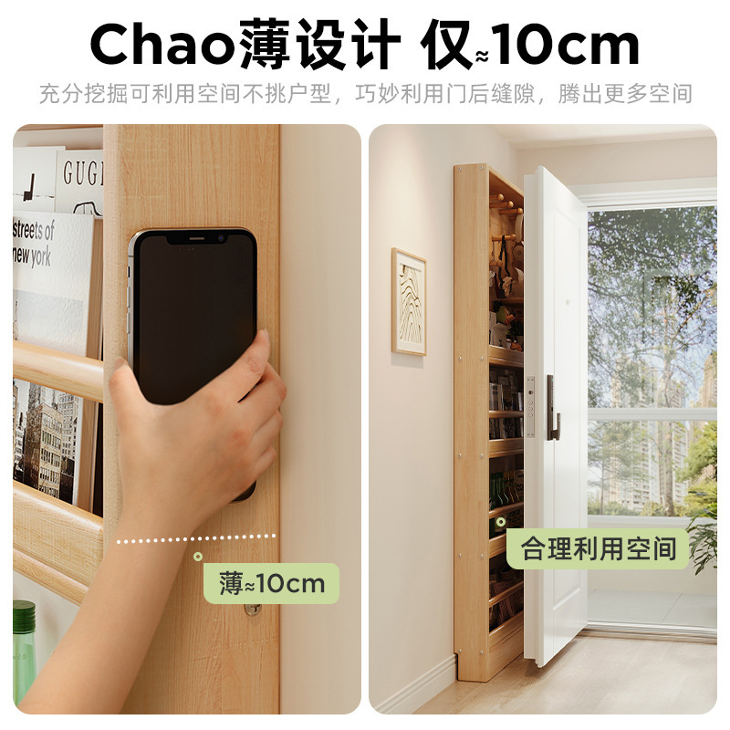 Estante de placa multifunción detrás de la puerta, gabinete ultrafino, estante de bocadillos para el hogar de piso a techo de varias capas, entrada a la puerta, colgante de pared