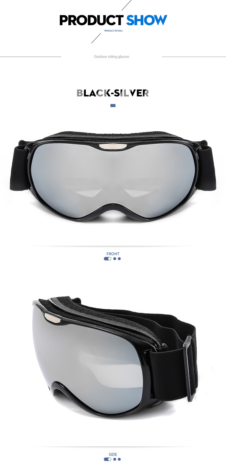 Children's colorful coated anti fog mountain skiing with mirror bag, outdoor windproof sand and snow goggles_voghion.com