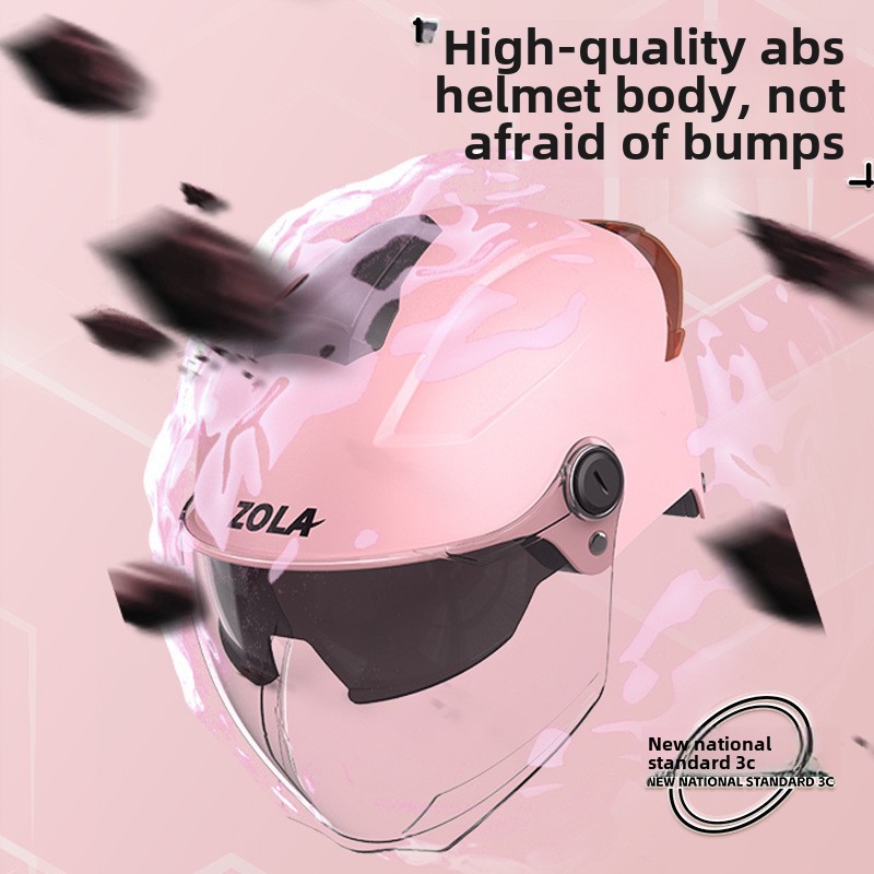 New national standard 3C certification double mirror electric motorcycle helmet women men's battery car half helmet summer sunscreen safety helmet_voghion.com