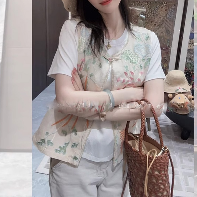 New Chinese Women's Wear Copy Good-looking Zen Jacquard Vest 2025 Summer High-end Fashion Ware Commuter Vest