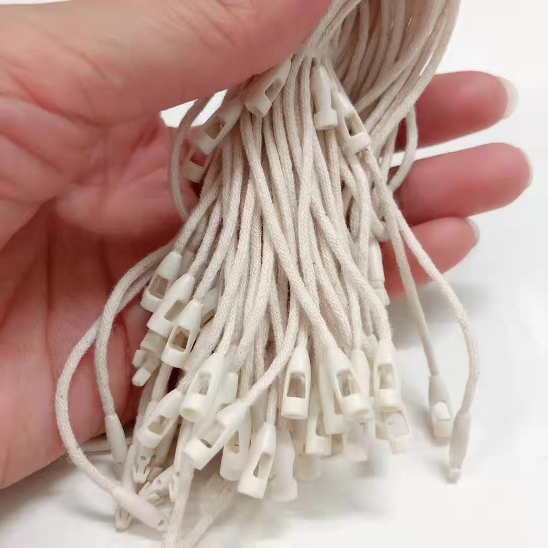 厂家供应服装吊粒吊牌绳子弹头棉绳吊绳线现货吊扣穿绳童装衣服