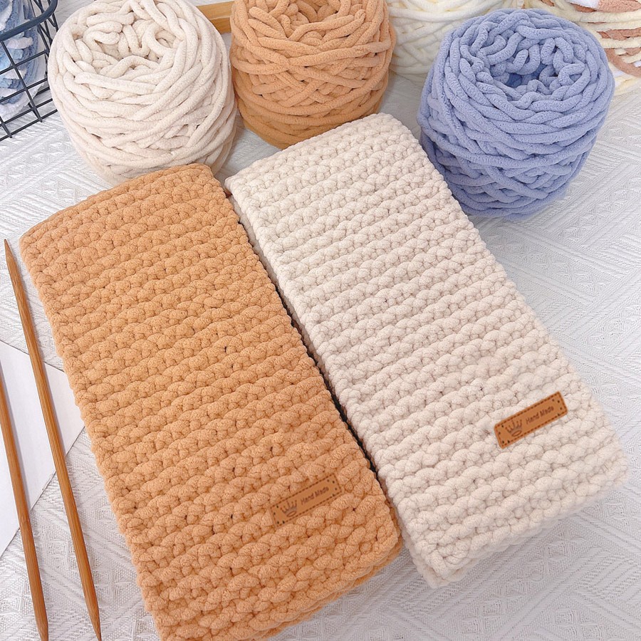 粗毛线织围巾毛线编冰条线团柔软diy男女材料自织钩针拖鞋勾X20