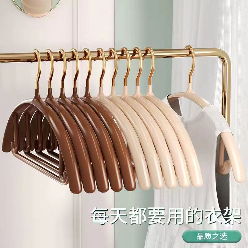 Thickened thickened plastic coated gold hook semicircle adult clothes hanger non-slip seamless clothes hanger large clothes hanger wholesale