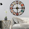 American creative hanging clock household living room porch fashion atmosphere retro watch cross -border foreign trade ins