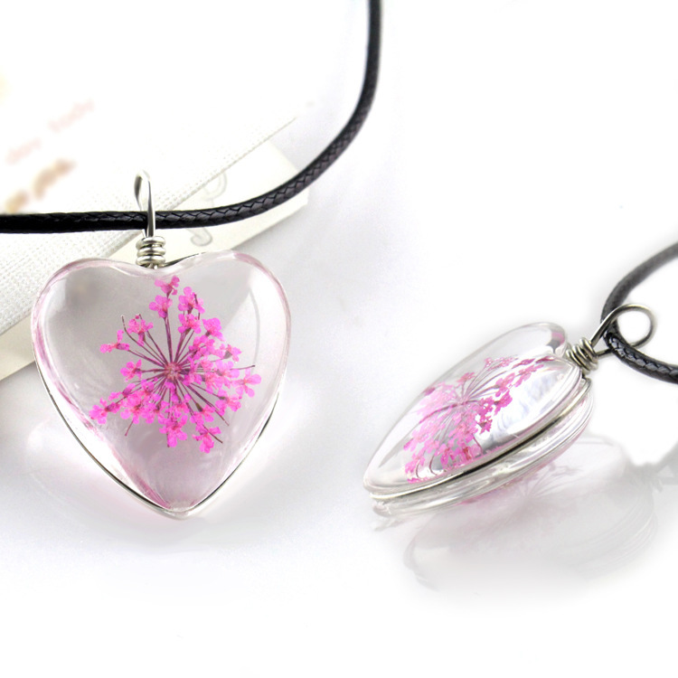 Organic glass pendant heart shaped