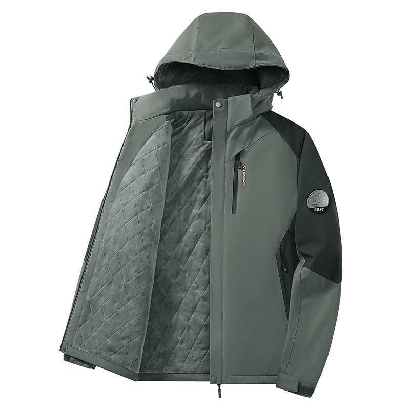 Ropa de asalto y abrigo de terciopelo hombre al aire libre grueso al aire libre impermeable al aire libre invierno grande ropa de algodón caliente al por mayor