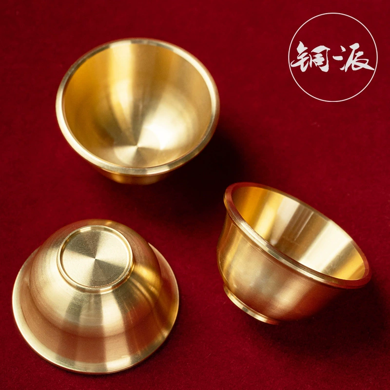 Бронзовая фракция 4,5 см мини-медная медная чашка для поклонения Богу перед Буддой