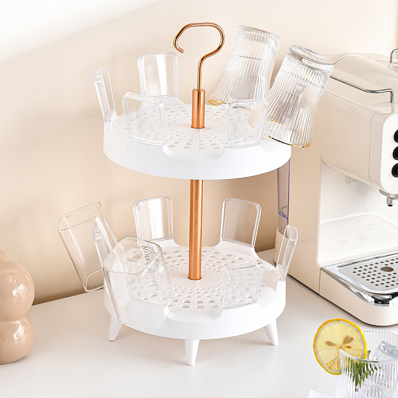 桌麵茶杯收納架辦公室多層茶杯架子展示架茶具置物架簡約塑料杯托