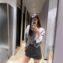 25秋冬新款修身直筒腰带毛呢短裙包臀半身裙女