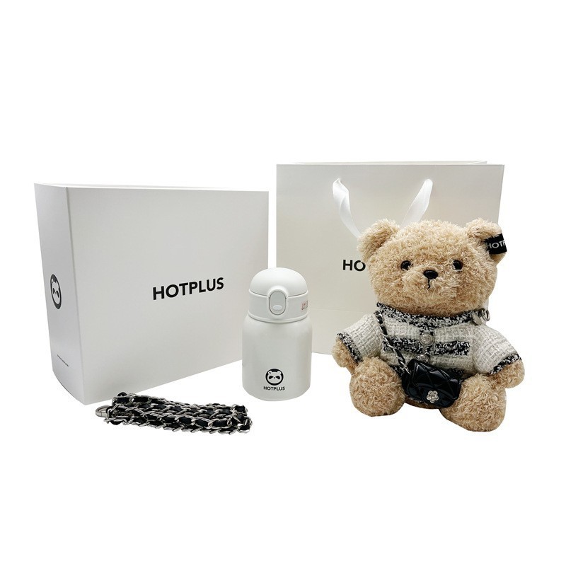 HOTPLUS スウェットシャツ クマ 魔法瓶カップ 女性 かわいい 水 カップル 学生ポット かわいい ネットセレブ ストロー付き|undefined