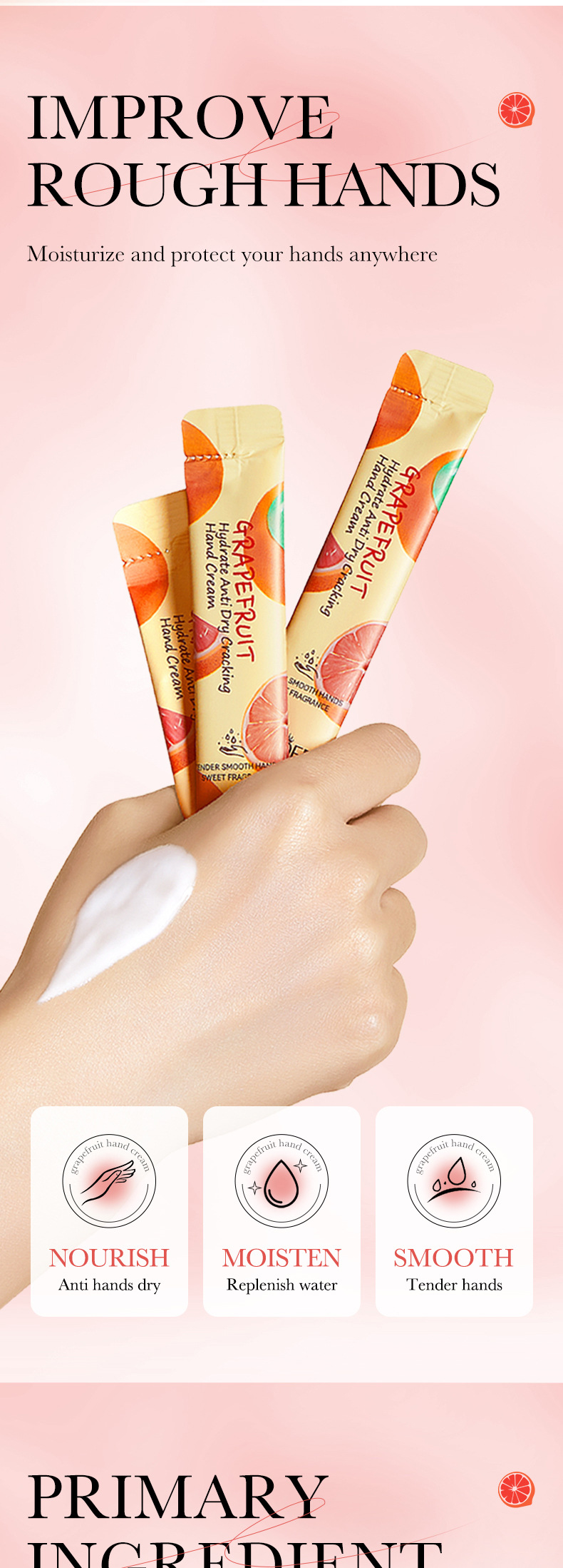 Autumn and Winter Hot Selling Hand Protection Frost Bar Set SADOER Peach and Grapefruit Moisturizing Hand Cream_voghion.com