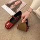 French Style Evening Style Round Toe Shallow Mouth Shoes Women's Flat 2025 Spring Korean Style Gentle Fairy Mary Jane Small Leather Shoes
