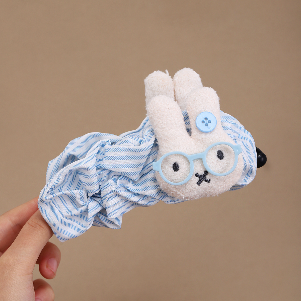 Elegante y encantador punto de onda grande tamaño Miffy conejo gran volumen de cabello más perfumado, cabello en la parte posterior de la cabeza, adornos de cabello de niña