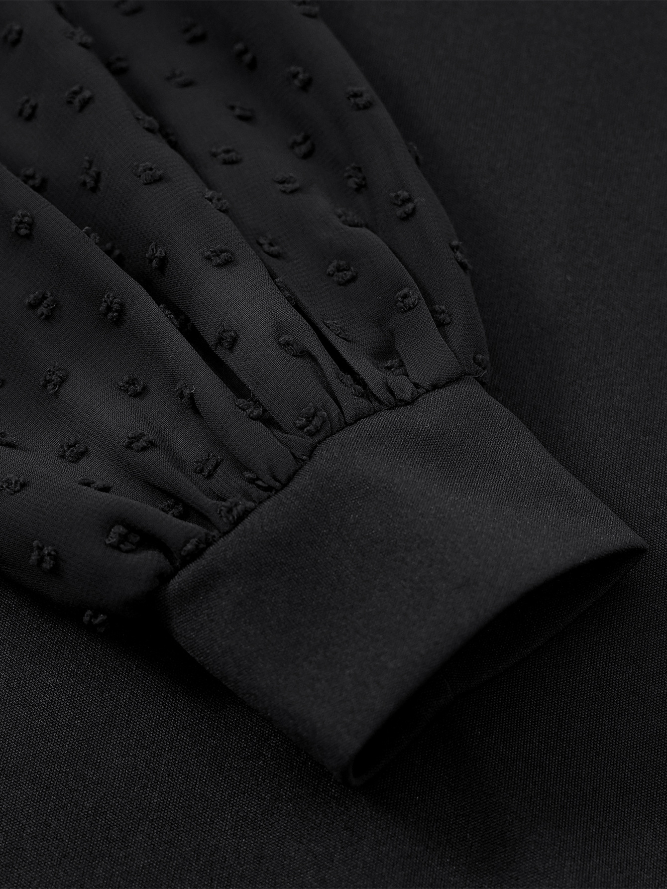 Fashion Solid Color V Neck Long Sleeve Jacquard Polyester Dresses Knee-Length A-Line Skirt