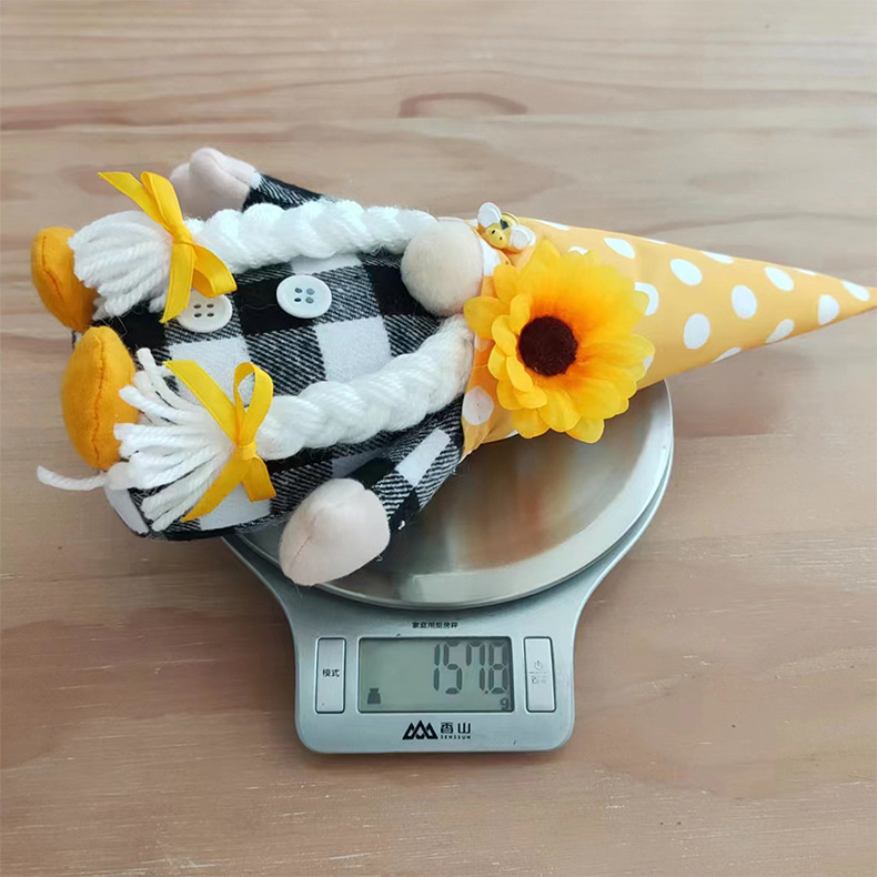 279g Weight Rudolph Doll Event & Party Supplies 1 Piece Quantity Holiday, Daily Occasion Polyester Material Sunflower Pattern Cute Style Cute Sunflower Bee Cloth Polyester Holiday Daily Rudolph Doll Decorations Table Decoration 10
