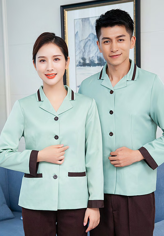 Real estate property management aunt cleaning clothes cleaning company work clothes long sleeve autumn and winter with double lining