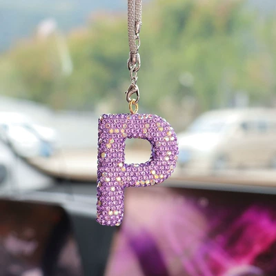 Car hanging — interior accessories pendant ladies - p-letter-car-pendant-lotus-purple