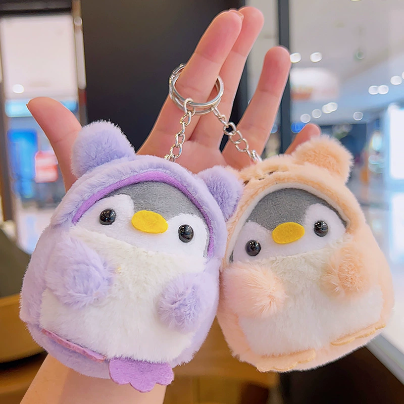 Plush keychain, pendant, doll, backpack, with little bears, pinguin