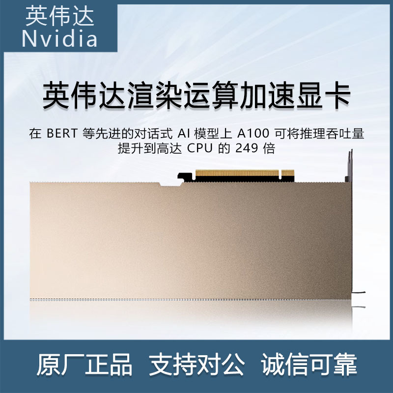 英伟达NVIDIA Tesla A100 40/80G GPU渲染 人工智能 运算加速显卡