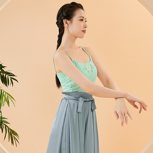 Classical dance embroidered vest, dance practice clothing, folk dance performance top, ancient style body charm, chest strap