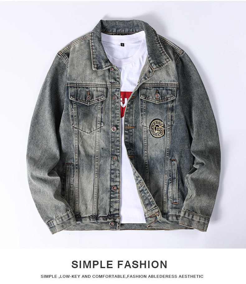 Modern herr denimjacka med broderi i lyxig stil_voghion.com