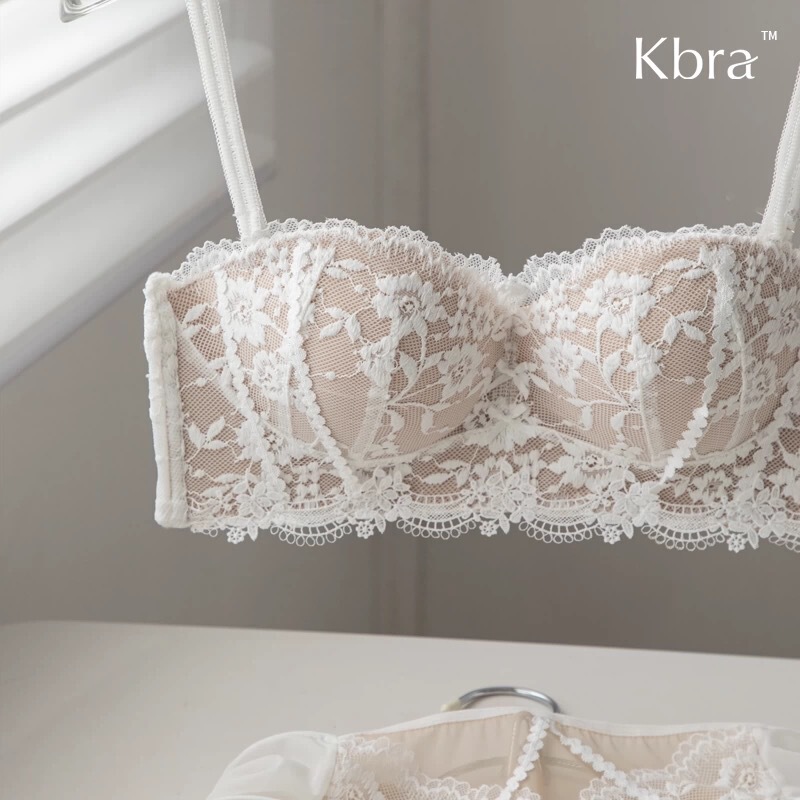 Kbra Lace Small Chest Push-Up Bra Set for Women 2025 New Sexy Side Breast Reduction Anti-Sagging Bra