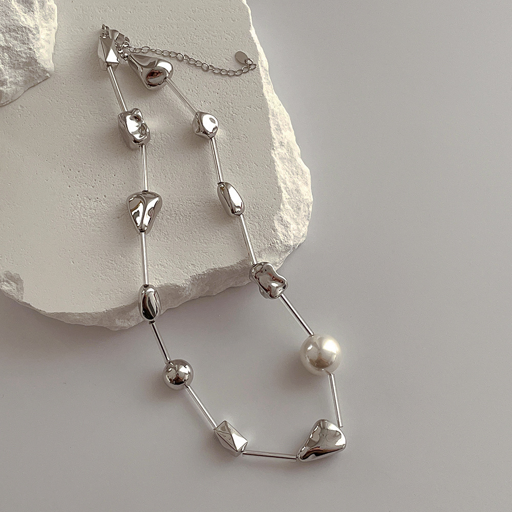 1 Piece INS Style Irregular Alloy Copper Pearl Plating Womenu0027S Necklace
