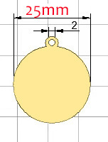 25mm redondo dorado
