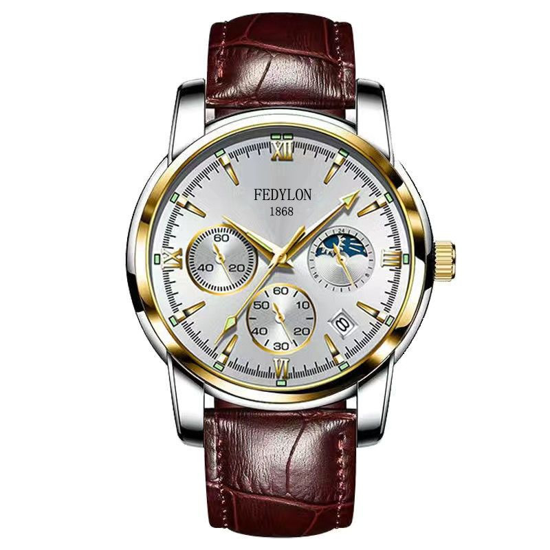 Fatiron men's watch men's automatic mechanical watch belt watch high school students waterproof quartz men's watch ten