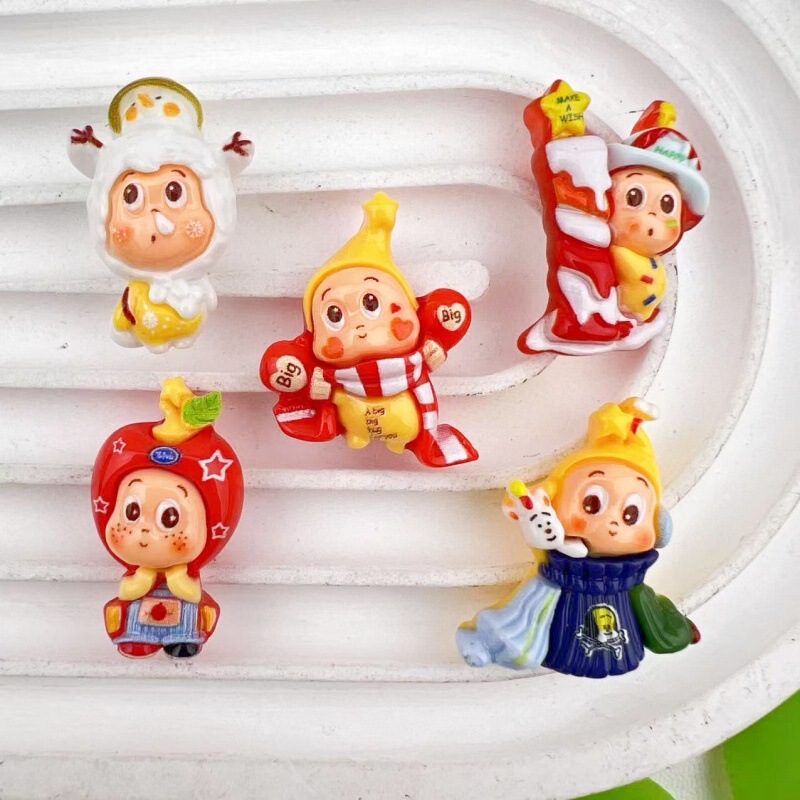漫画かわいいスターマン小さなペンダントアクセサリー diy 手作りヘアピンキーホルダー携帯電話ケース樹脂アクセサリーパッチ|undefined