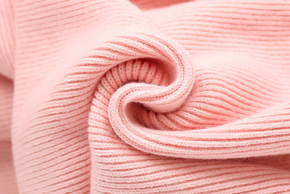 Girls Knitted Dress Autumn Winter Solid Colour Long Sleeve Style_voghion.com