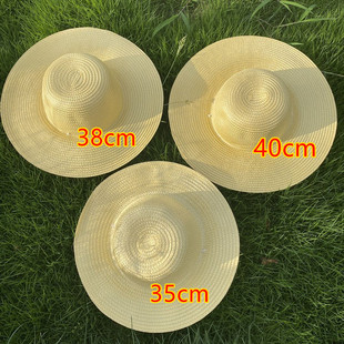 Pastoral supplies summer big along farmers straw hat straw woven outdoor sunshade hat large size 42CM wholesale