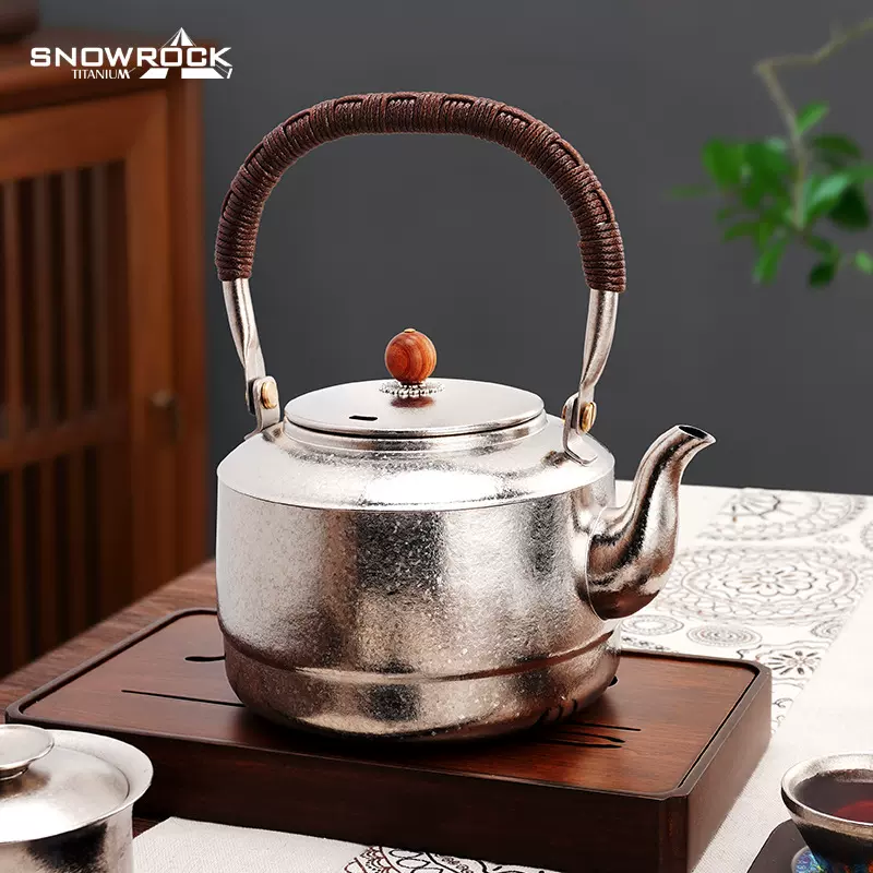 SNOW ROCK纯钛提梁壶烧水壶茶壶煮茶家用电陶炉加热茶室茶具大容