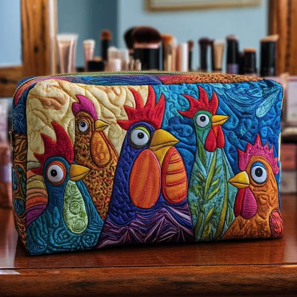2026 Independent Site Cross-Border Temu Amazon New Quilted Embroidered Storage Bag Makeup Bag