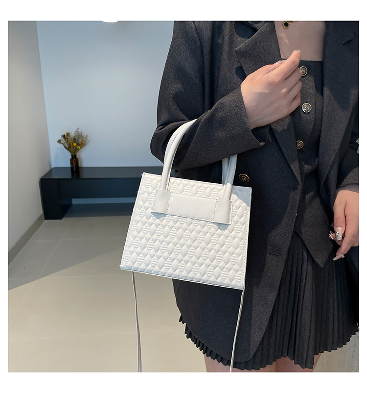 Leisure for women 2024 new item, niche simple diamond grid handbag, fashionable and popular single shoulder crossbody_voghion.com